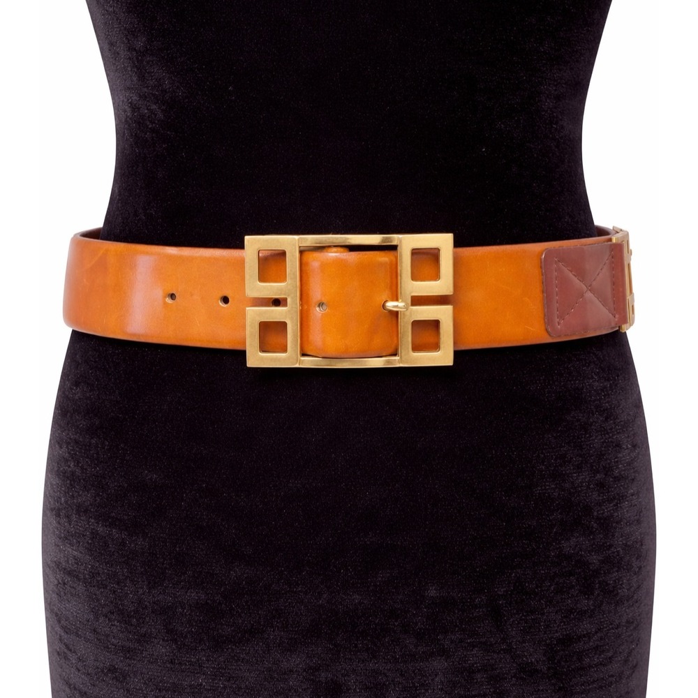 Harness House Womens Fashion Belt Size 32 Brown Calf Lined On Steerhide Leather